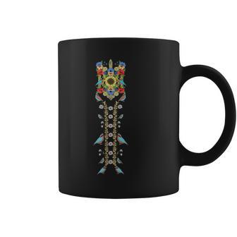 ウクライナのトリサブトライデント&鳥 フローラル ウクライナ ヴィシヴァンカ コーヒーマグ - Kawaiitshirt