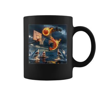 エビダンキングオンシャークファニーフィッシングミーム コーヒーマグ - Kawaiitshirt