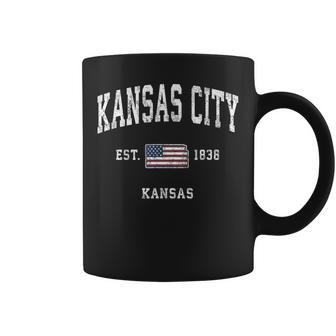 カンザスシティカンザスks ヴィンテージ アメリカ国旗 スポーツデザイン コーヒーマグ - Kawaiitshirt