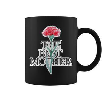 カーネーション The Best Mother 最高の母親【母の日】ピンク《ポップ フォント》メッセージ コーヒーマグ - Kawaiitshirt