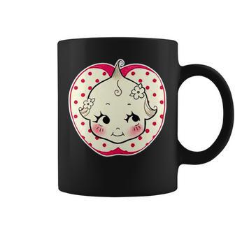 キューピー 赤ちゃん りんご 水玉 長袖tシャツ コーヒーマグ - Kawaiitshirt