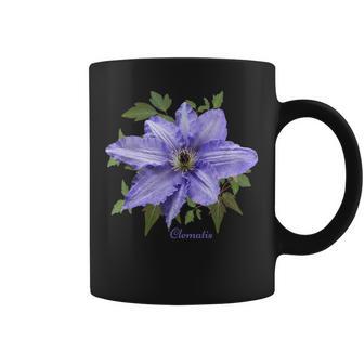 クレマチス 花 ボタニカル パープル フラワー コーヒーマグ - Kawaiitshirt