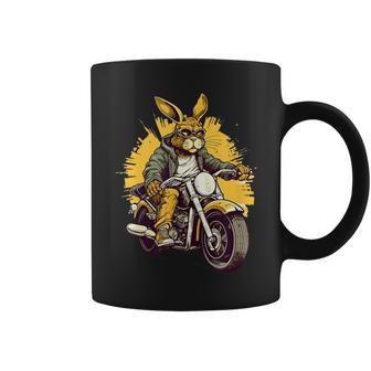 クールなウサギ オートバイライダー 野生の野ウサギバイカー コーヒーマグ - Kawaiitshirt