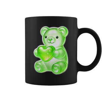 グミベア キャンディ ハート グリーン コーヒーマグ - Kawaiitshirt