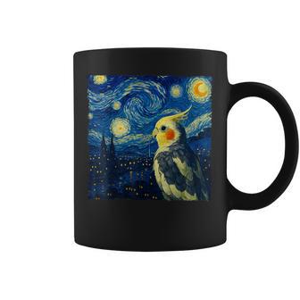 ゴッホの星空を見つめるかわいいオカメインコ 星月夜 コーヒーマグ - Kawaiitshirt