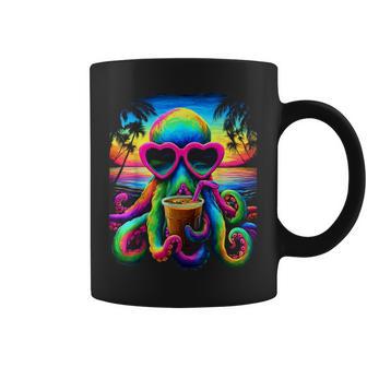 サングラス アイスコーヒー ビーチ 夏 トロピカル タコ コーヒーマグ - Kawaiitshirt