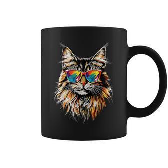 サングラスをかけたメインクーン猫 かわいいメインクーン猫 コーヒーマグ - Kawaiitshirt