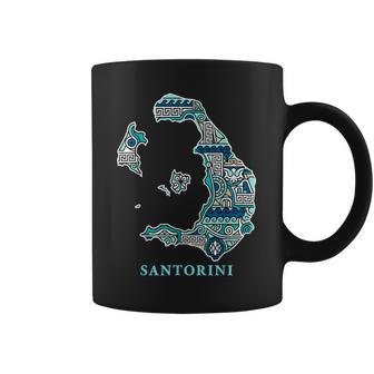 サントリーニ島 ギリシャ 地図 ギリシャ柄 旅行 休暇 コーヒーマグ - Kawaiitshirt