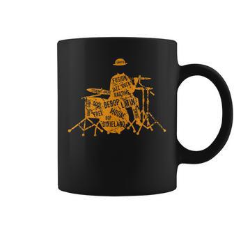 ジャズジャンル付きジャズドラマーtシャツ コーヒーマグ - Kawaiitshirt