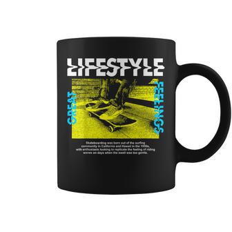 スケートボードライフスタイル エッジの効いた美しいストリートウェア コーヒーマグ - Kawaiitshirt