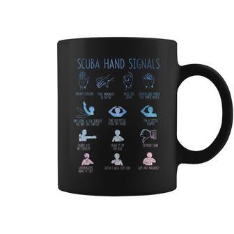 ダイバーハンドサイン 面白いスキューバダイビングシグナル チームスクワッドダイブ コーヒーマグ - Kawaiitshirt
