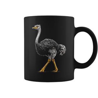 ダチョウ ポートレート 動物 モチーフ 描画 鳥 アート 長袖tシャツ コーヒーマグ - Kawaiitshirt
