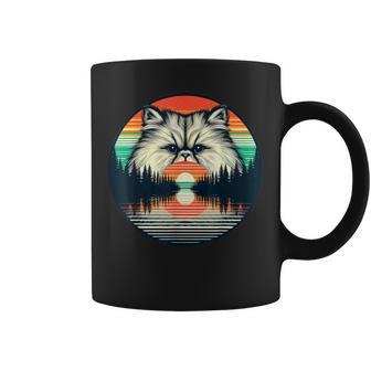 チンチラ ペルシャ猫 夕日 レトロスタイル ヴィンテージ 80年代 70年代 コーヒーマグ - Kawaiitshirt