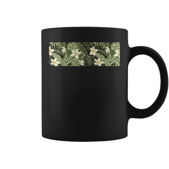 トロピカル プルメリア 花 植物 ヤシの葉 モンステラ ハワイアン アイランド サマー ハワイ 旅行 フラワー ビーチ コーヒーマグ - Kawaiitshirt