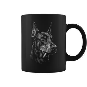 ドーベルマン 喫煙 タバコ 犬 ヴィンテージ ドーベルマン 面白い ミーム コーヒーマグ - Kawaiitshirt
