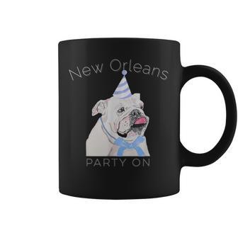 ニューオーリンズ 面白い犬の着用パーティーハット付き コーヒーマグ - Kawaiitshirt