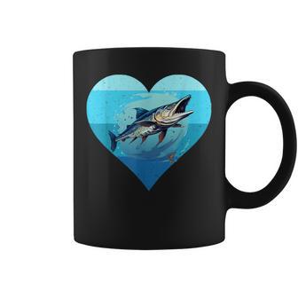 バラクーダ レトロ ハート バラクーダ 釣り 海水魚好き コーヒーマグ - Kawaiitshirt