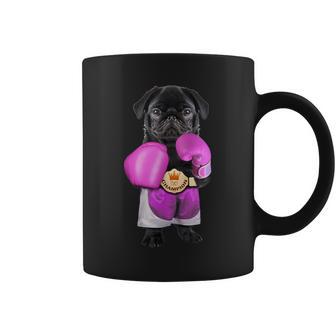 パグ犬ボクシング面白いフィットネスジムワークアウト コーヒーマグ - Kawaiitshirt