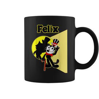 フェリックスブラックキャット漫画シルクハット＆ブロードウェイステージ＆スポットライト コーヒーマグ - Kawaiitshirt
