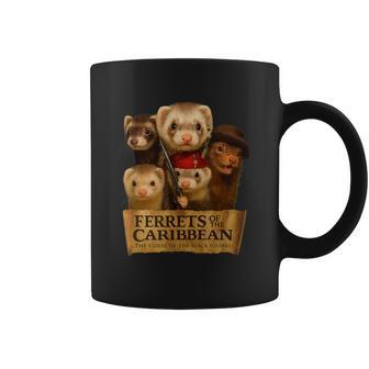 フェレット海賊アドベンチャークルー–面白い動物のパロディポスター コーヒーマグ - Kawaiitshirt