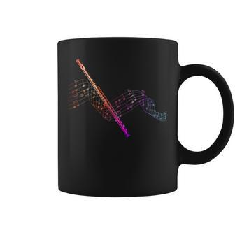 フルート用のフルート付きのカラフルな譜面。 コーヒーマグ - Kawaiitshirt
