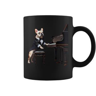 フレンチブルドッグ シャツ 音楽愛好家 ピアノ奏者 ピアニスト 犬 コーヒーマグ - Kawaiitshirt