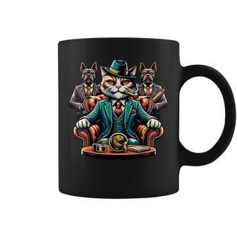 マフィア ボス 猫 葉巻 ギャング ブルドッグ コーヒーマグ - Kawaiitshirt