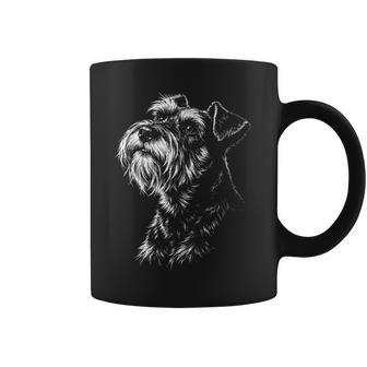 ミニチュアシュナウザー ポートレート 黒と白の犬好き コーヒーマグ - Kawaiitshirt