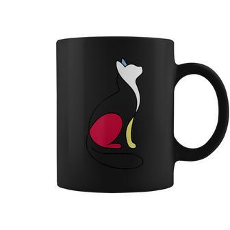 ミニマルラインアート ミロ風の猫 コーヒーマグ - Kawaiitshirt