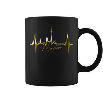 ミュンヘン・スカイライン ハートビート I Love Munich München コーヒーマグ - Kawaiitshirt