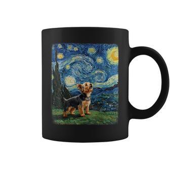 ヨークシャーテリア ハウリングムーン 星月夜 ゴッホ 面白い コーヒーマグ - Kawaiitshirt