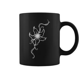 ラインアート 蘭の花 タトゥースタイル 長袖tシャツ コーヒーマグ - Kawaiitshirt