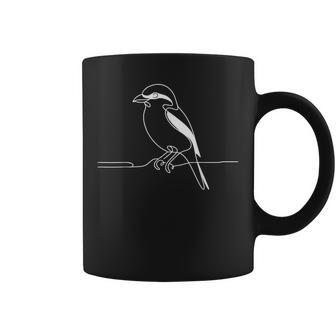 ラインアート 鳥・鳥類学者 ノーザンモズ コーヒーマグ - Kawaiitshirt