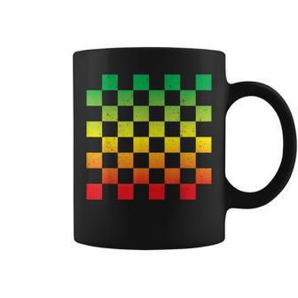 ラスタファリtシャツ ヴィンテージ ラスタレゲエ ジャマイカ 市松模様 コーヒーマグ - Kawaiitshirt