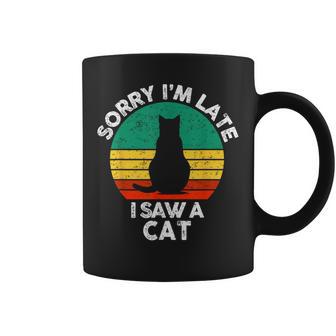 レトロ ヴィンテージorry I'm Late Iaw A Cat かわいい 猫好き コーヒーマグ - Kawaiitshirt