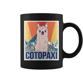 レトロ国立公園 エクアドル コトパクシ ラマ キャンプ コーヒーマグ - Kawaiitshirt