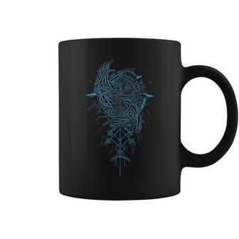 ヴァルハラ レイヴン レイヴン オーディンのルーン文字 北欧コンパス バイキング コーヒーマグ - Kawaiitshirt