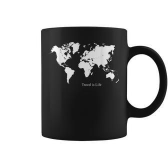 冒険的な探検家 Travel Is Life コーヒーマグ - Kawaiitshirt