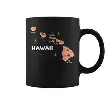 地図 ヴィンテージ お土産 ハワイ諸島 コーヒーマグ - Kawaiitshirt