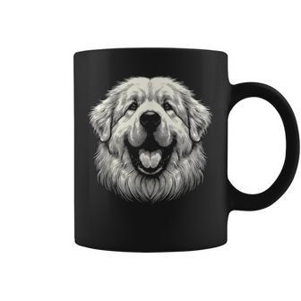 女性と男性のためのグレート ピレニーズ犬の顔のアート デザイン コーヒーマグ - Kawaiitshirt