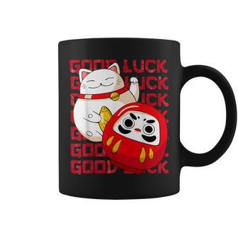 招き猫 招き猫だるま Kawaii Good Luck コーヒーマグ - Kawaiitshirt