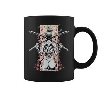日本のサムライガールとヴィンテージさくら桜ギフト コーヒーマグ - Kawaiitshirt