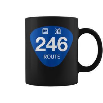日本の道路標識デザイン国道246号線プリント コーヒーマグ - Kawaiitshirt