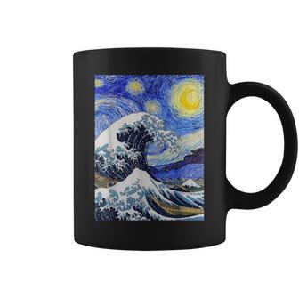 星月夜リメイクとミックスされた神奈川の大波 コーヒーマグ - Kawaiitshirt