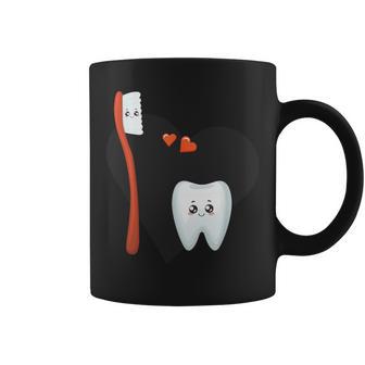 歯ブラシと歯のかわいいイラスト コーヒーマグ - Kawaiitshirt