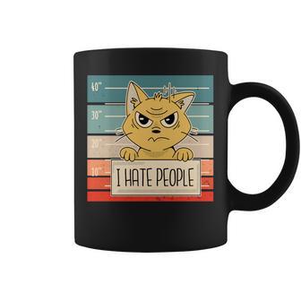 猫の刑務所 刑務所の囚人 悪いキティのマグショット 私は人間が嫌いです 長袖tシャツ コーヒーマグ - Kawaiitshirt