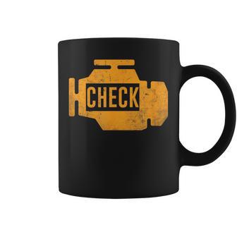 琥珀色の車のエンジンダッシュボード警告灯 面白いメカニック コーヒーマグ - Kawaiitshirt