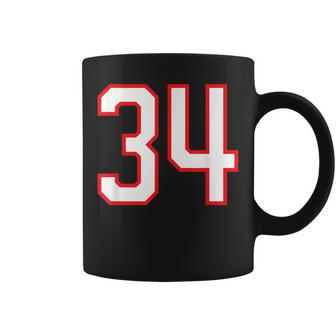 番号 34 スポーツ ホワイト レッド 代表番号 コーヒーマグ - Kawaiitshirt