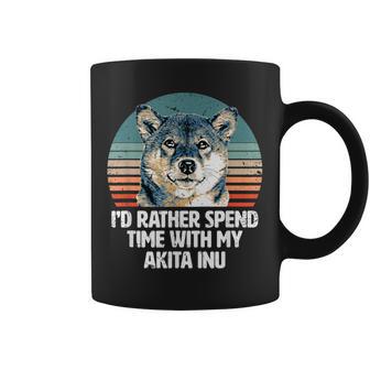 秋田犬と時間を過ごしたい 面白い秋田犬。 コーヒーマグ - Kawaiitshirt