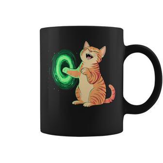 背中にポータル中指を持ついたずらな猫コスチューム。 コーヒーマグ - Kawaiitshirt